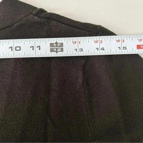 Devoted  Cardigan Sweater Button Front V Neck Pockets Chocolate Brown Medium - Picture 8 of 15